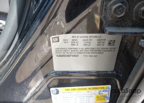 2012 Buick Lacrosse Premium 1 Group из США, поврежденный, VIN 1G4GD5E34CF194323